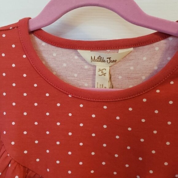 Matilda Jane size 6 girl red polka dot dress Heart to Heart - Picture 3 of 8